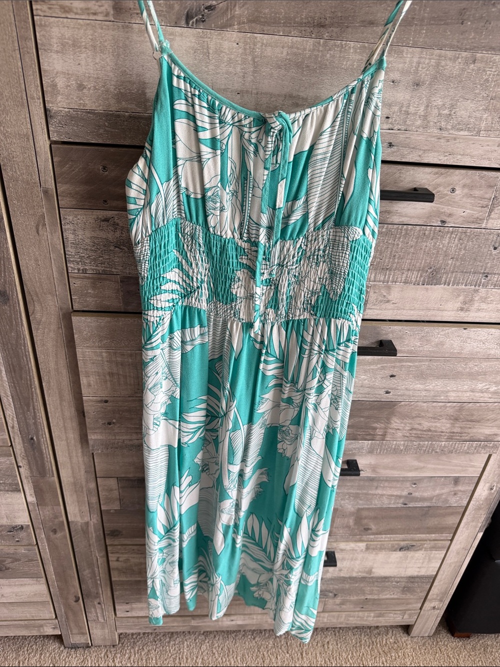Cupshe Turquoise and White Floral Midi Dress
